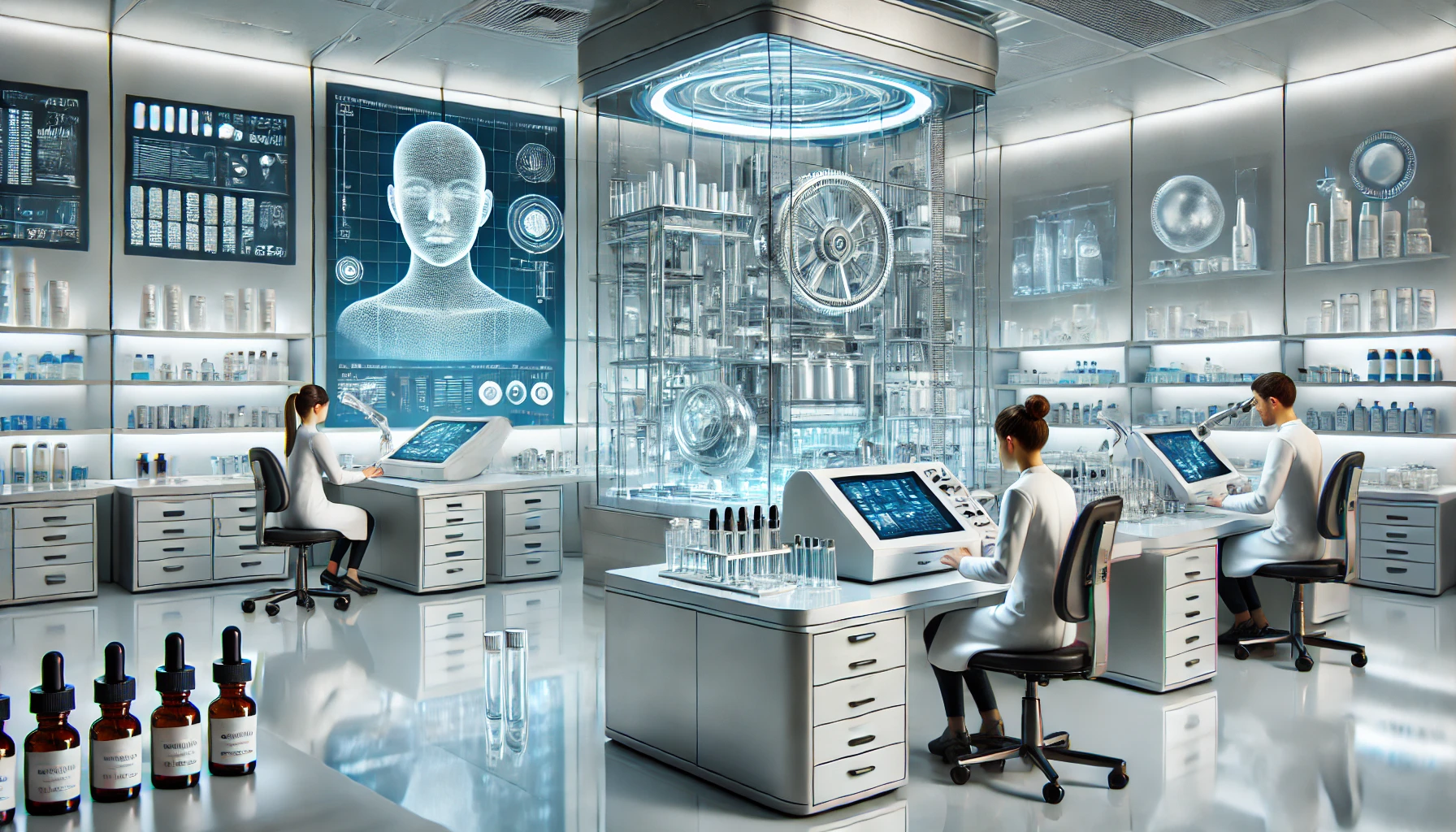 DALLE-2024-12-16-16.33.42---A-modern-cosmetics-laboratory-with-advanced-technology-and-researchers-developing-personalized-skincare-products-sleek-machinery-test-tubes-and-cus